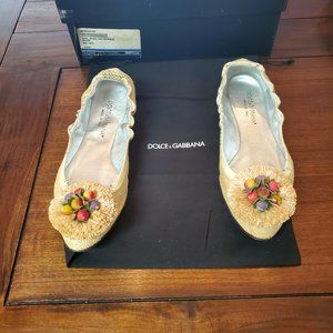 Dolce & Gabbana Raffia Flats